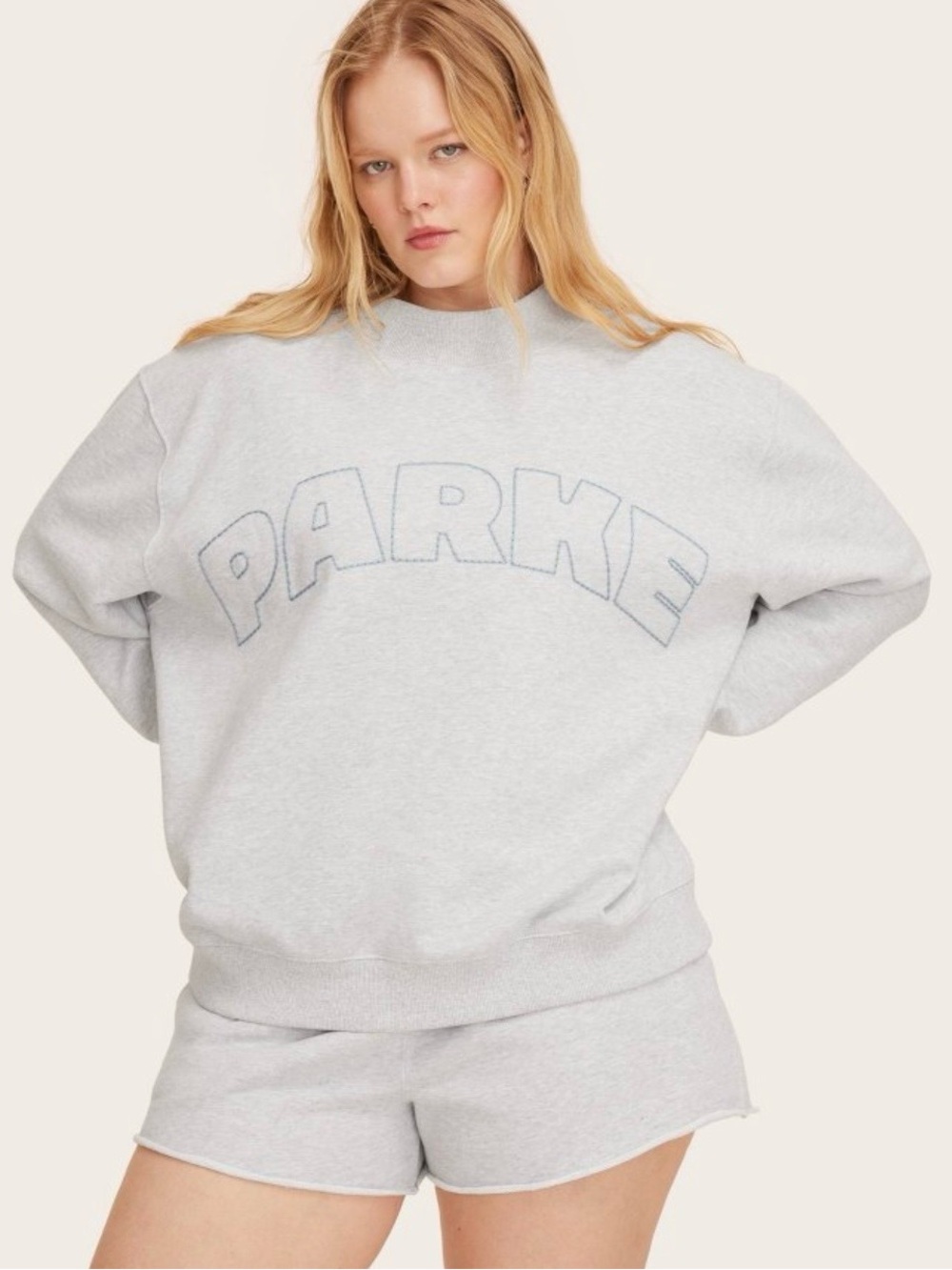 Women's Mockneck Pullover Sweatshirt -
Parke Heather Gray L/XL - Picture 5 of 6